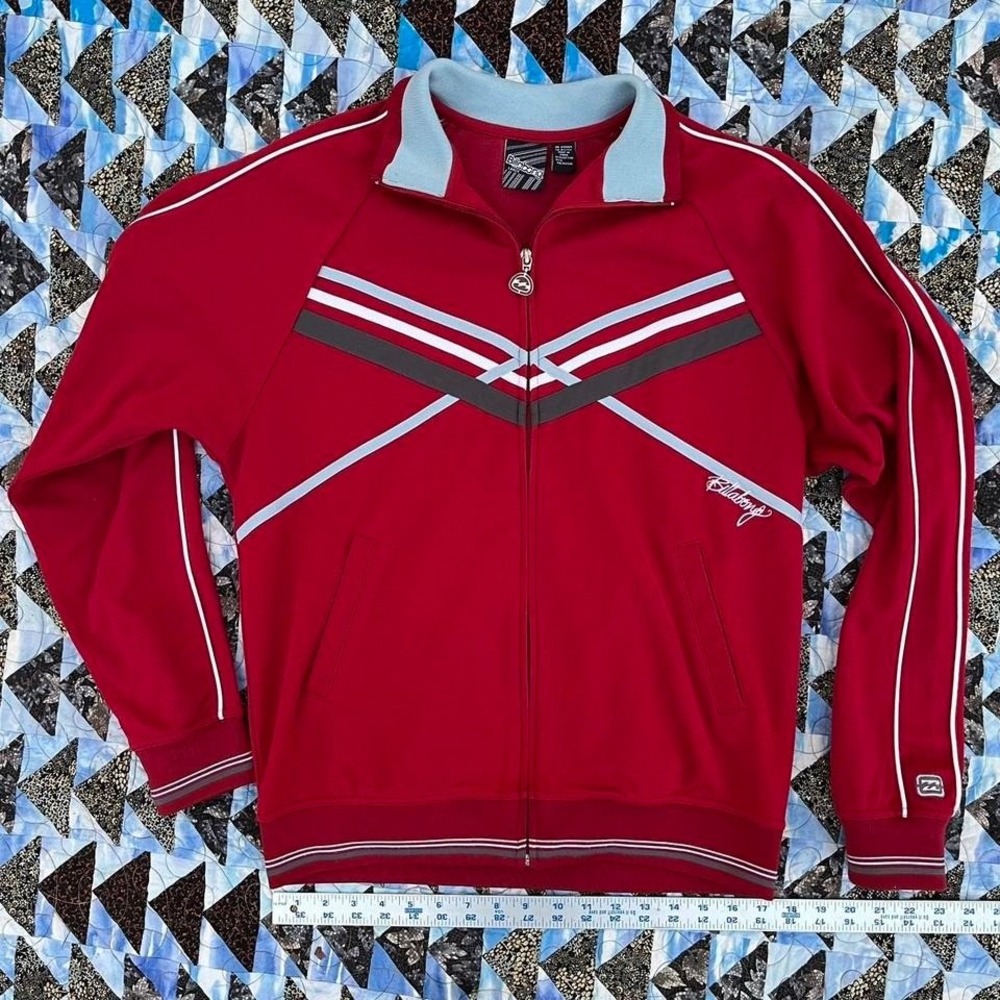 Retro red 90s Billabong zip up track jacket